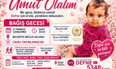 Akhisar’da Defne Bebek İçin Bağış Gecesi Düzenlenecek