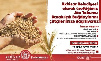 Akhisar Belediyesi'nden Çiftçiye Ücretsiz Karakılçık Buğdayı Desteği
