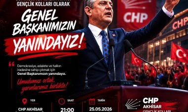 CHP Akhisar Gençlik Kolları’ndan Basın Açıklamasını gelişmelerden dolayı 24.05.2026 Pazar günü olarak belirlendi.